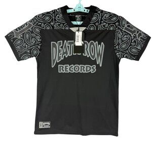Death Row Records Mens Paisley Applique LOS ANGELES 91 Football Jersey Small NWT